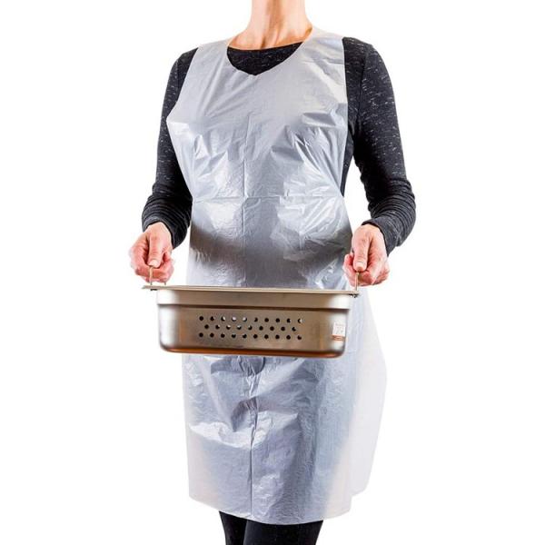 Aventais plásticos brancos amigáveis de Eco descartáveis para pintar/que cozinha