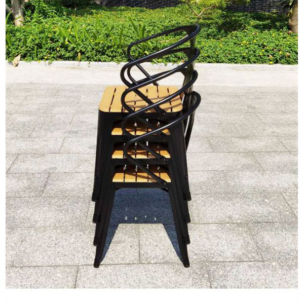 Patio Furniture Garden Chairs Rattan Outdoor Chaise Bistrot Bois Table and Bistro Chair French