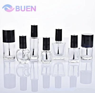 Glass Nail Polish Bottles 3ml 5ml 10ml 15ml 20ml Square Empty Nail Polish Glass Bottle With Brush