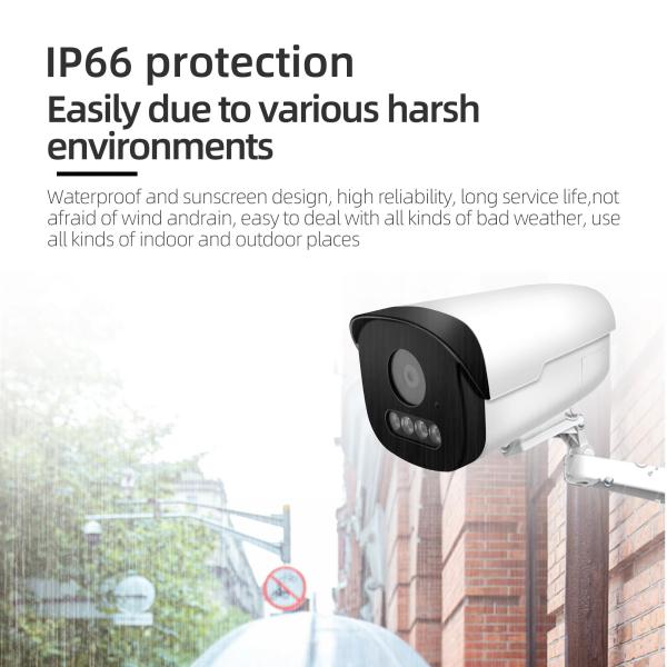 Full Color Vision POE IP Network Bullet Camera HD 4MP 5MP Capteur de vidéosurveillance imperméable à l'eau Capteur de sécurité IP POE