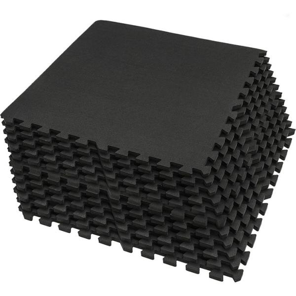 0.56'' Thick Exercise Equipment Mats, 48 Sq Ft Eva Foam Mats With Rubber Top