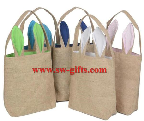 Easter eggs baskets jute bags cute gifts bunny mascot the easter bunny cotton bag decorations toys dinosaur easter egg