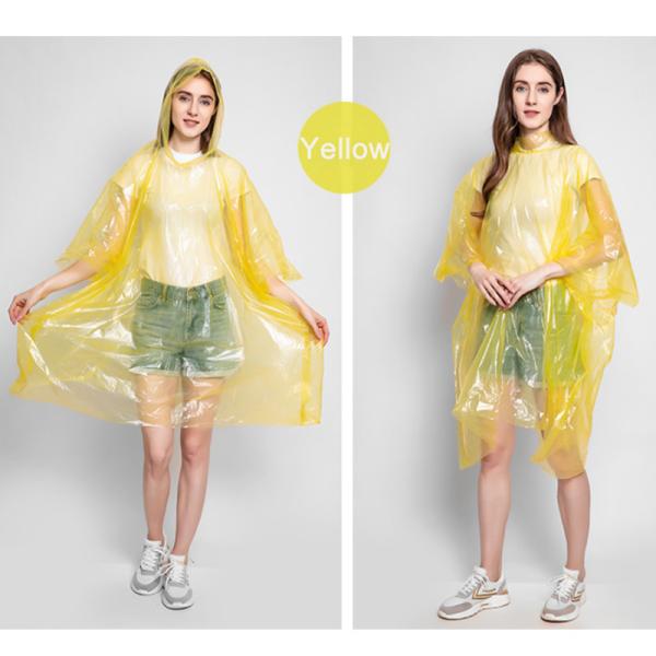 Waterproof Disposable Raincoat for Women Adults Transparent Colorful Plastic Foldable