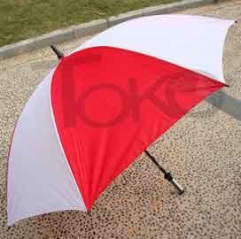 Portable High Wind Vent Umbrella 190T Nylon Fabric Plastic Handle 2 Flute Ribs
