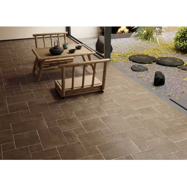 20 Millimeters Thick Outdoor Limestone Flooring Brick Brown External Limestone Tiles