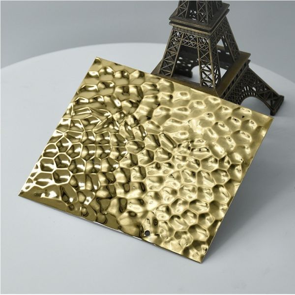 Placa de acero inoxidable en relieve con diseño de tablero de ajedrez resistente al óxido para fachadas de edificios