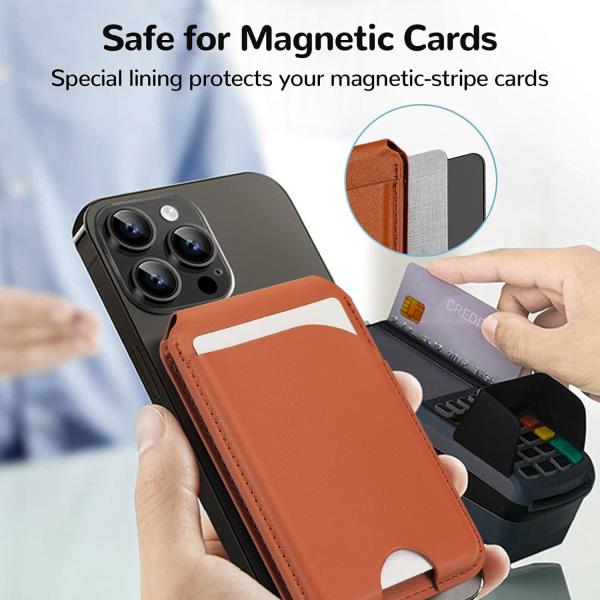 Premium Leather Magsafe Card Wallet Business Style Mag Safe Card Holder Adjustable