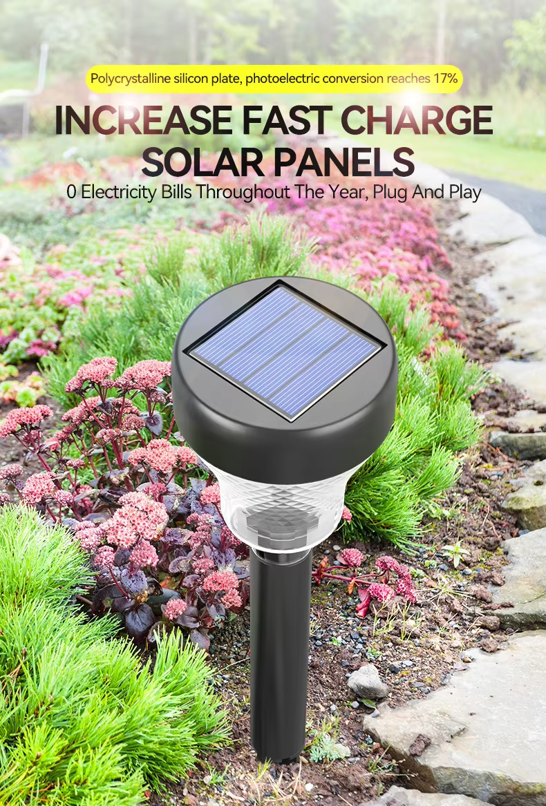 Tri color changing light and solar lawn light, courtyard garden path decorative light