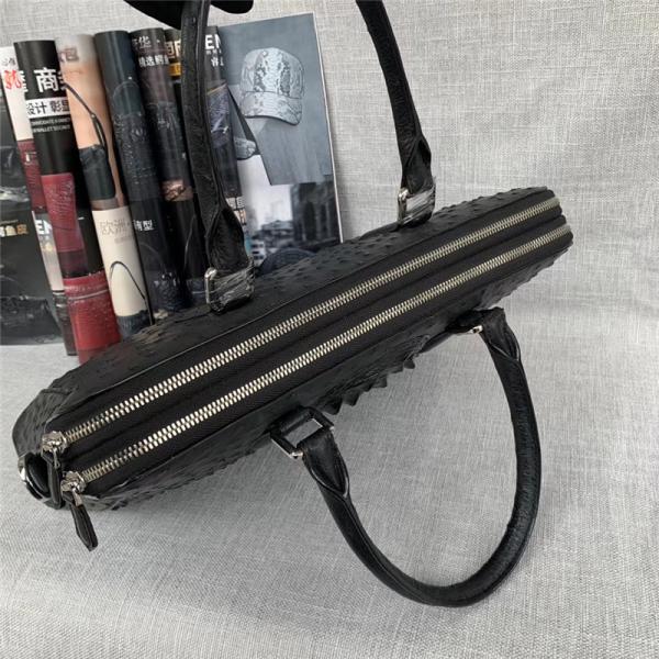 Authentic Exotic Ostrich Skin Businessmen Laptop Briefcase Genuine Real Alligator Leather Male Large Working Handbag