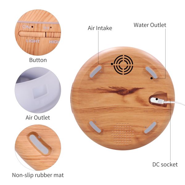 400ml Wood Grain Electric Smart Wifi Aroma Essential Oil Diffuser Ultrasonic Air Humidifier with Tuya APP Remote Control