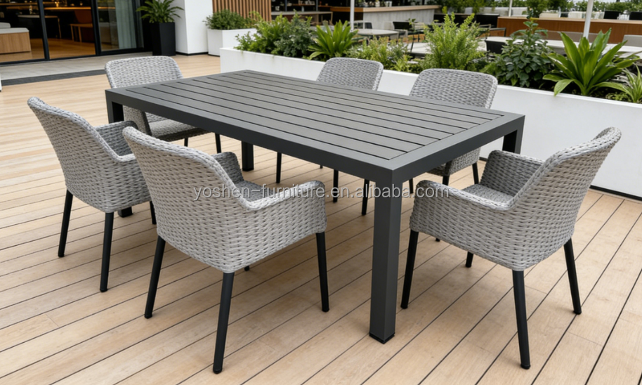 84-Inch Modern Minimalist Black Slat Rectangular Aluminum Coffee Table for Lounge Sofa Area