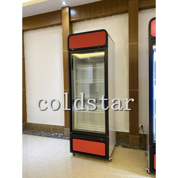 Supermarket 450L display showcase glass door freezer upright refrigerator