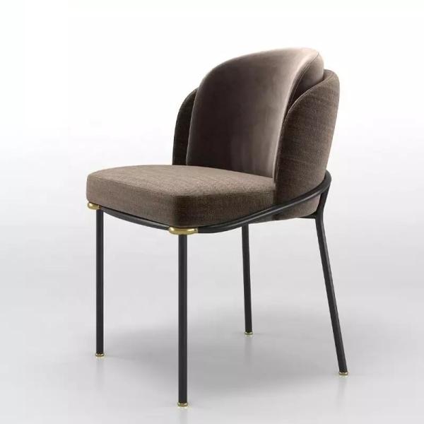 Restaurant Fabric Dining Room Chairs Art Metal Leg Dirt Proof 59*50*80cm