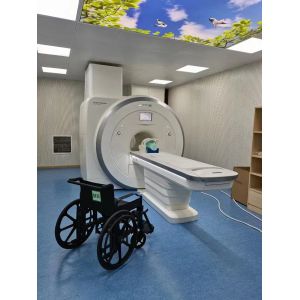 24 Inch Solid Rear Wheels Non Magnetic Wheelchair with Non-magnetic Rubber Wheels and 17kg Heavy-Duty for MRI Rooms