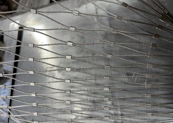 Stainless Steel Staircase Wire Rope Mesh / Cable Mesh For Balustrade