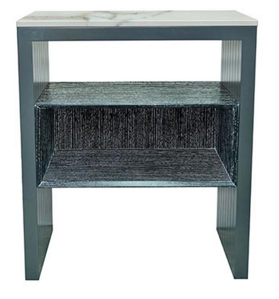 Stone top oak wood veneer night stand for high end hotel,hotel bedroom furniture,hotel bedside table