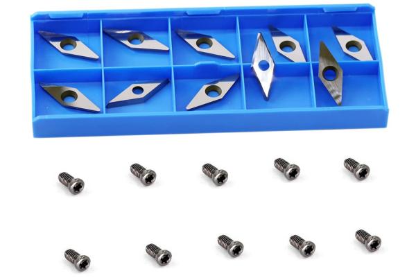 Diamond Cutting Edge Carbide Woodturning Cutters 10pcs with screws Standard