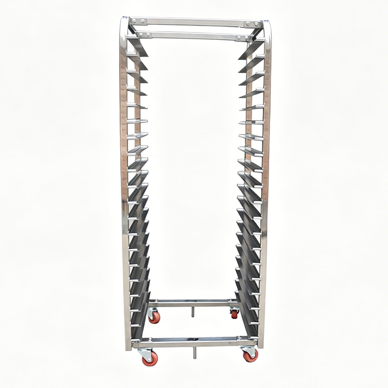 Multi Layer 304 Stainless Steel Folding Bread Rotary Oven Shelf Wire Mesh Rack bakery trolley for Baking Cooling