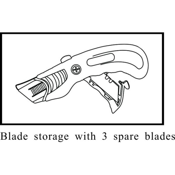 Heavy Duty Zinc Alloy Auto Loading Retractable Utility Knife Non Slip Grip SX550 