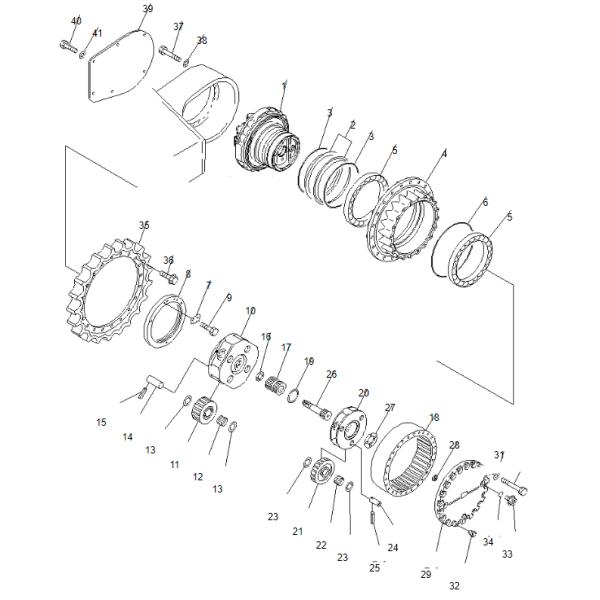 Части экскаватора путешествуют прибор конечной передачи Assy PC360 PC300 207-27-00371 мотора
