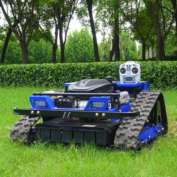 Factory Price AWY-550 Industrial Grade 4-Stroke Petrol Remote Control Crawler Lawn Mower for Orchard & Garden