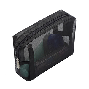 lack Mesh Makeup Bag See Through Zipper Pouch Travel Cosmetic and Toiletries Organizer Bags Pack, bagease, bagplastics