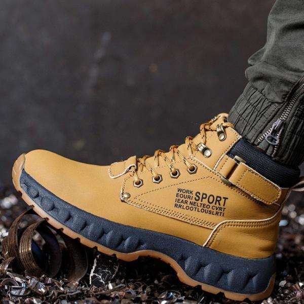 Lightweight Microfiber Safety Work Shoes With Steel Toe And Rubber Sole