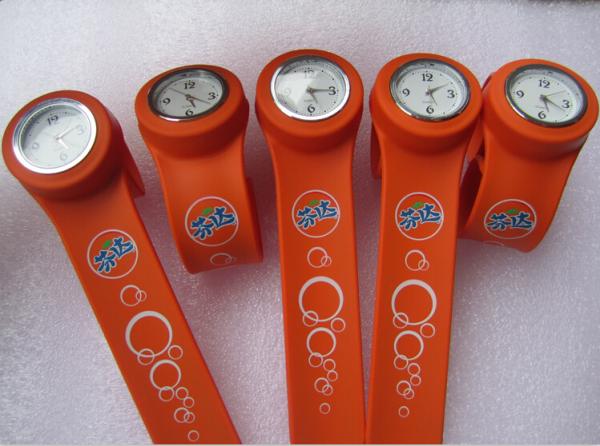 Personalized Fenta Cool Orange Slap On Watches Silicone Bracelet Watches With Logo Printed,Packing Color Card Box