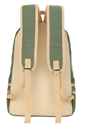Casual Style Canvas School Bags , Unisex Travel Hiking Backpack Custom Color