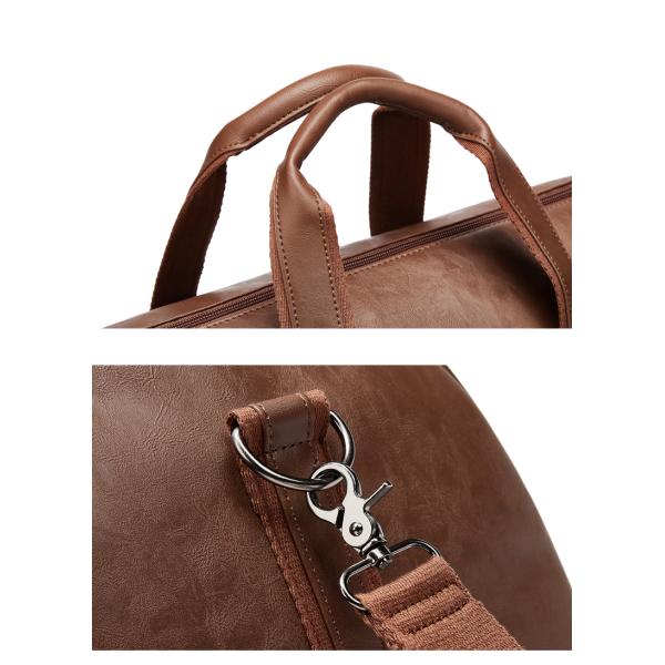 Наружная кожаная сумка для путешествий из ПУ коричневая с отдельным обувным отсеком