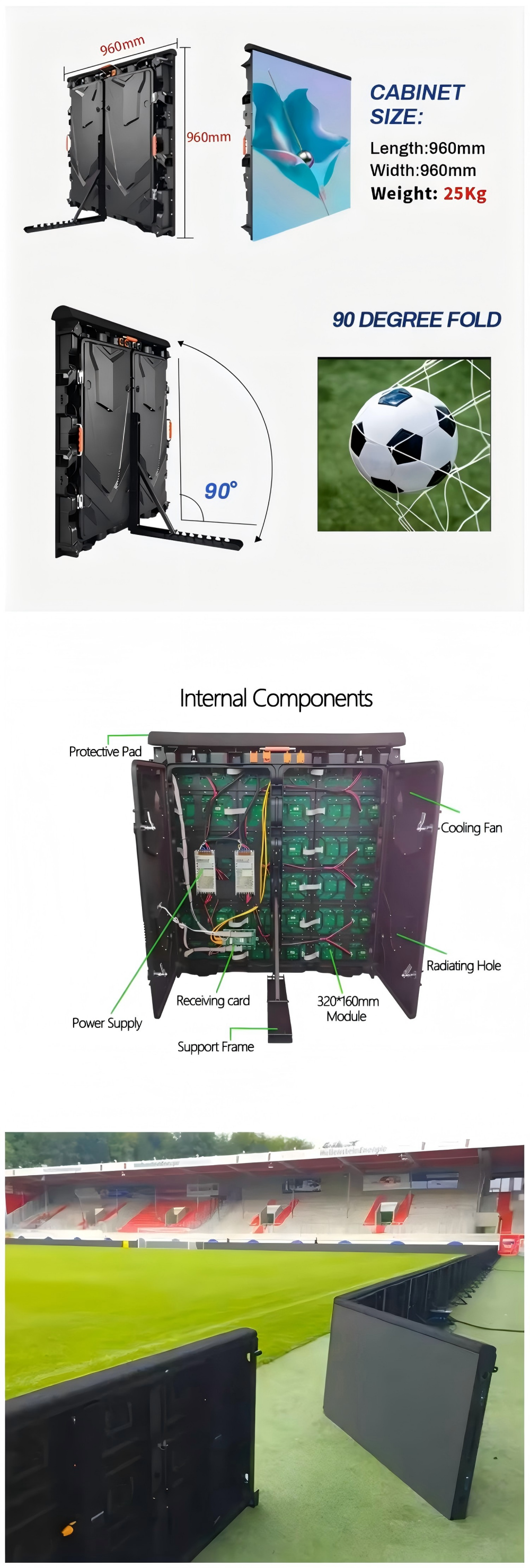 P6.67 Outdoor Sports Advertising LED Display Screen Stadium LED Display