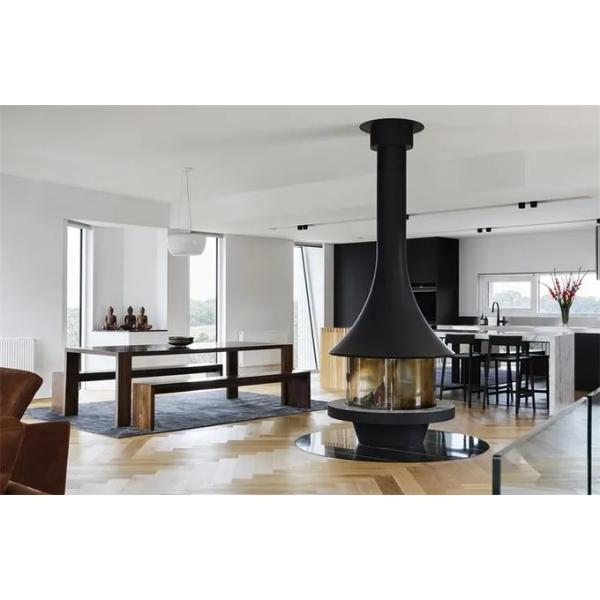 Western Style Central Wall Mounted Hanging Fireplace Wood Burning Stove With Glass