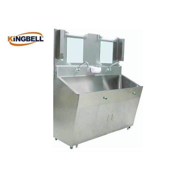 Three Person Mirror Hand Sink , Ss Hand Sink Soap Dispenser Medical