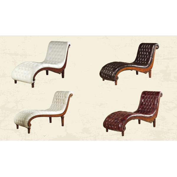 Cafe European Luxury Modern Leather Tufted Chaise Lounge Sofa Chair