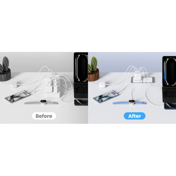 USB Wall Charger 50W Fast USB C Charging Blocks 2USB C+3USB A Portable Type C Power Adapter PD Cargadores Para Celular