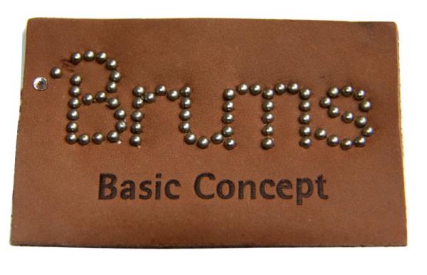 Brown stamped  heat burned  metal pin logo suede Leather Patches for jeans