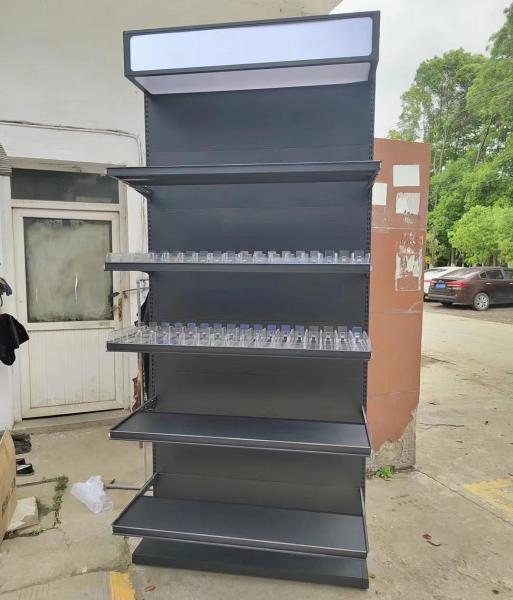 Prateleira de exposição telescópica preta do cigarro da camada com as prateleiras do armazenamento da medicina da farmácia do hospital da caixa leve