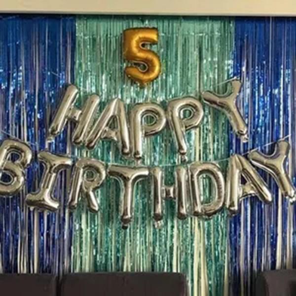 Christmas School Party Decoration Foil Fringe Curtain Backdrop In Modern Design