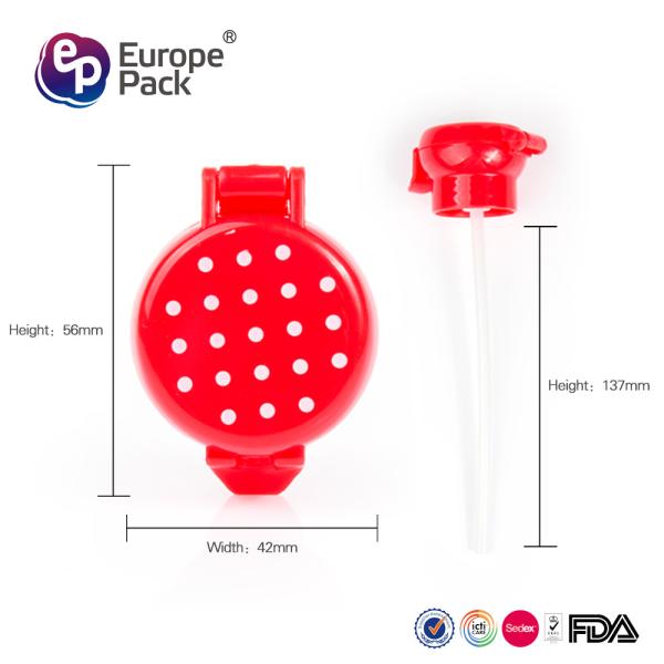 Cartoon design child resistance cap Wholesale plastic water bottle caps with straw