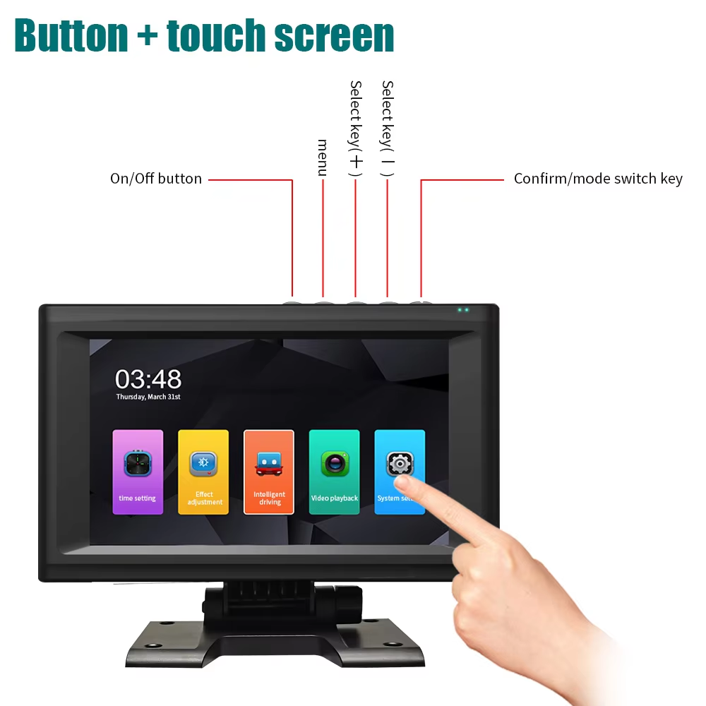 Four Channel BSD System AI Car Video Recorder 7 Inch Touchscreen Blind Spot Detection and Rear View Camera for Heavy Duty