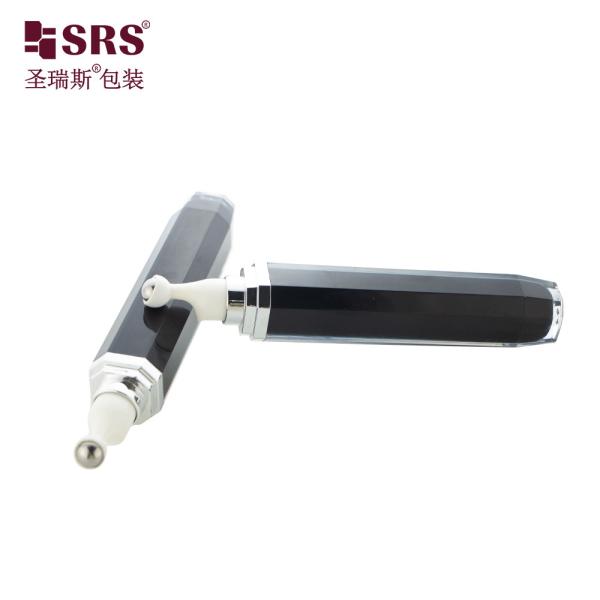 L002-15/20ML Black Acrylic Eye Roller Bottle Octagan Shaped With Steel Ball