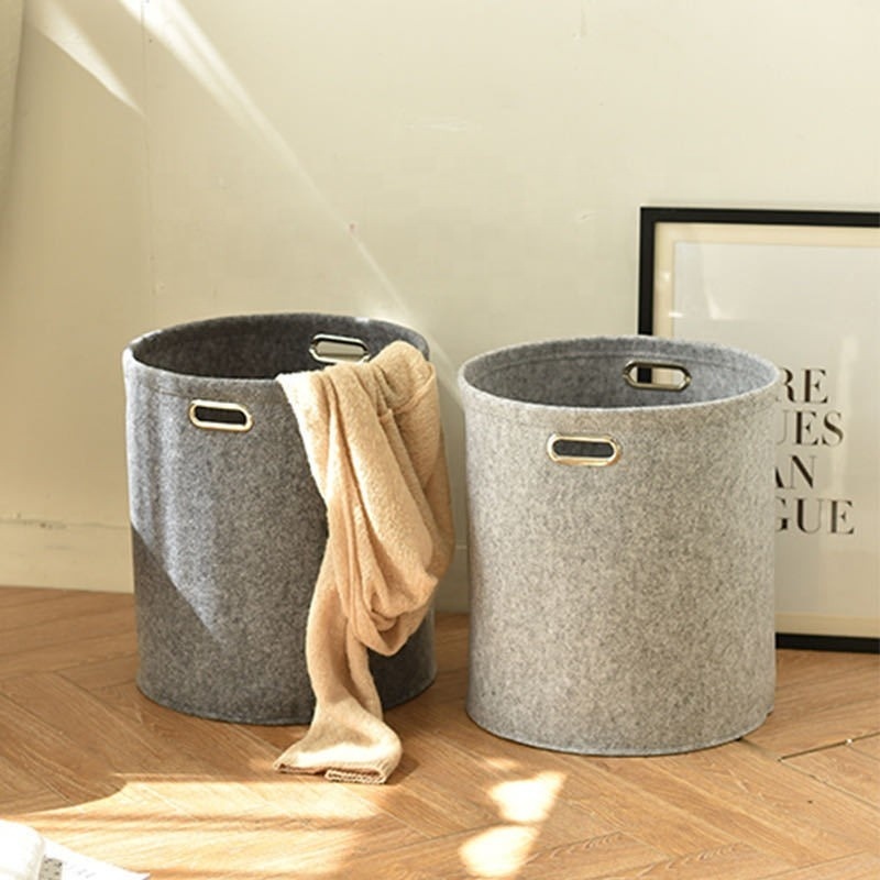 Factory Wholesale Laundry Basket Simple Felt Toy Storage Bucket Storage Laundry Box