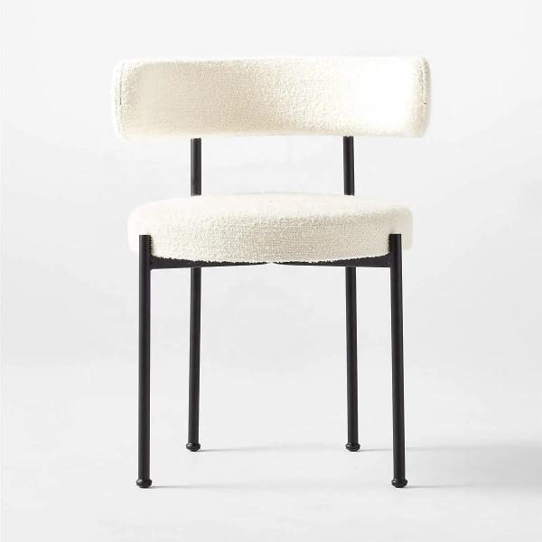 Adjustable Modern Upholstered Dining Chairs White Upholstered Side Chair