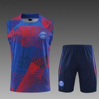 Veste vermelha azul do futebol dos homens do de ponta da veste da caixa do treinamento do futebol do poliéster