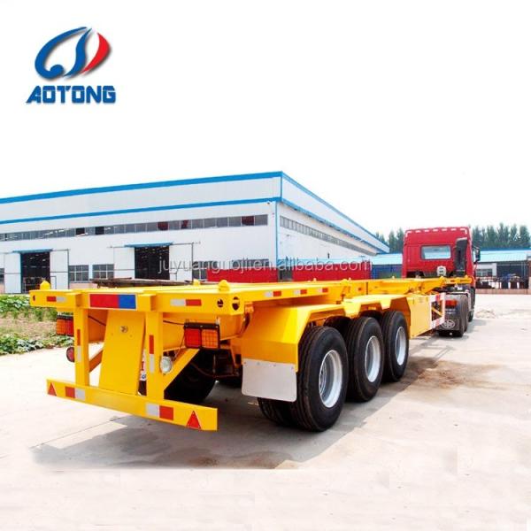 Truck Trailer 3 Axles 40ft Container Chassis Trailer with Gooseneck or Straight Beam
