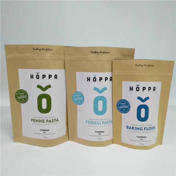 Kraft Paper Material Stand Up Pouch Peanut Protein Powder Packaging Gravure Printing