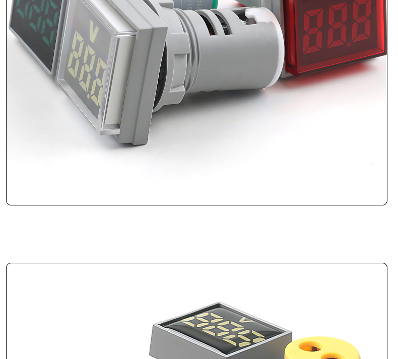 Mini Square 22mm Hole Digital Display Quadrate Voltmeter 24V 220V 380V Indicator AD16-22VMS HY Brand 100A Voltage Meter