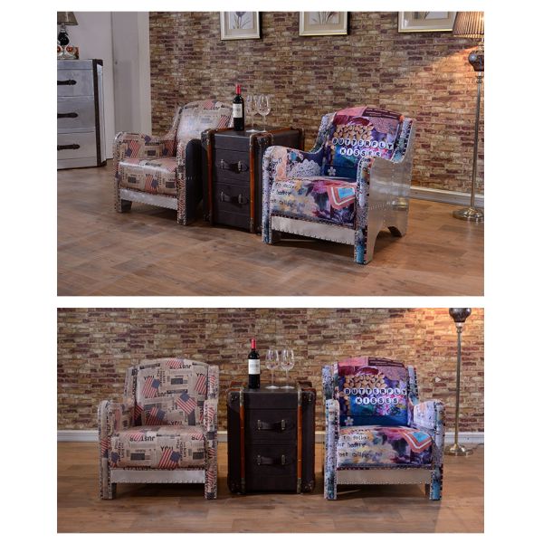 Nidea #8909 Punk Industrial Style Sofa Chair Retro License Plate Furniture for KTV Hotel Internet Cafe Bar Coffee Shop  Bar