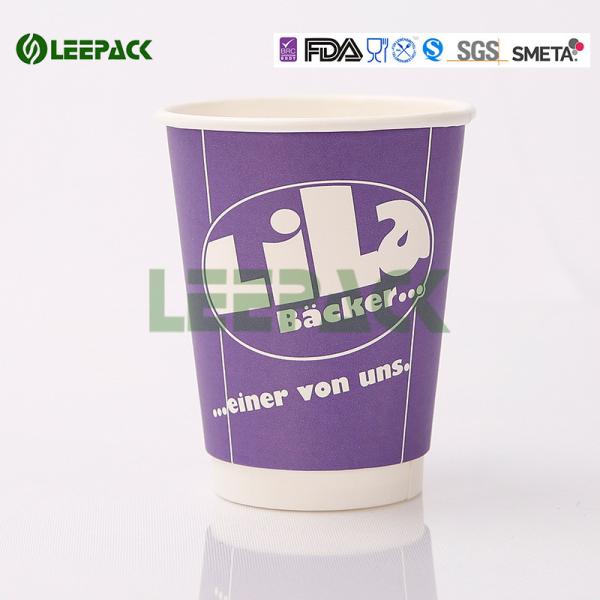 Popular 16oz disposable coffee cups , Hot Milktea double Wall Paper Cups 500ml Capacity for hot drink with logo