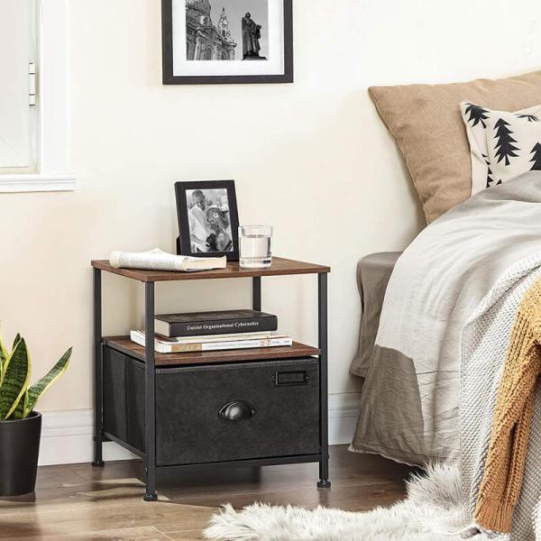Nightstands with Fabric Drawer, Industrial Bedside Table for Sale, Side Table, ULVT02H
